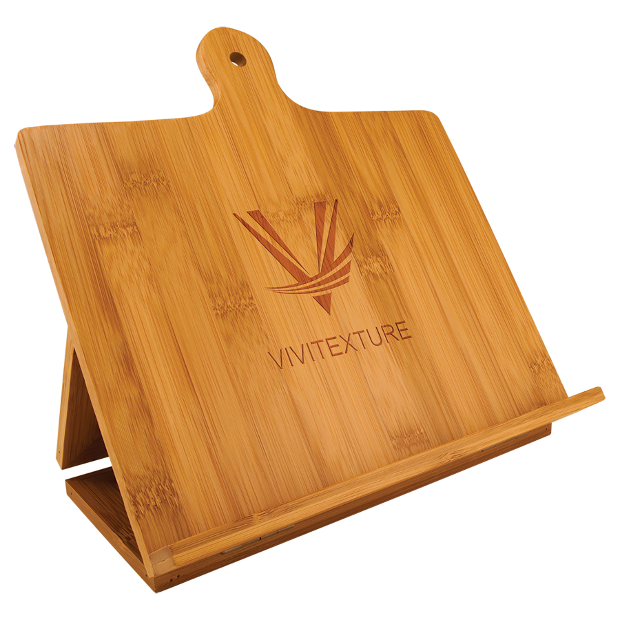 10 1/4" x 10 1/2" Bamboo Standing Chef's Easel 1
