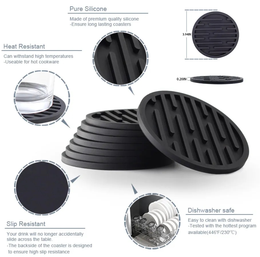 Draining Heat-Resistant Silicone Coaster 3