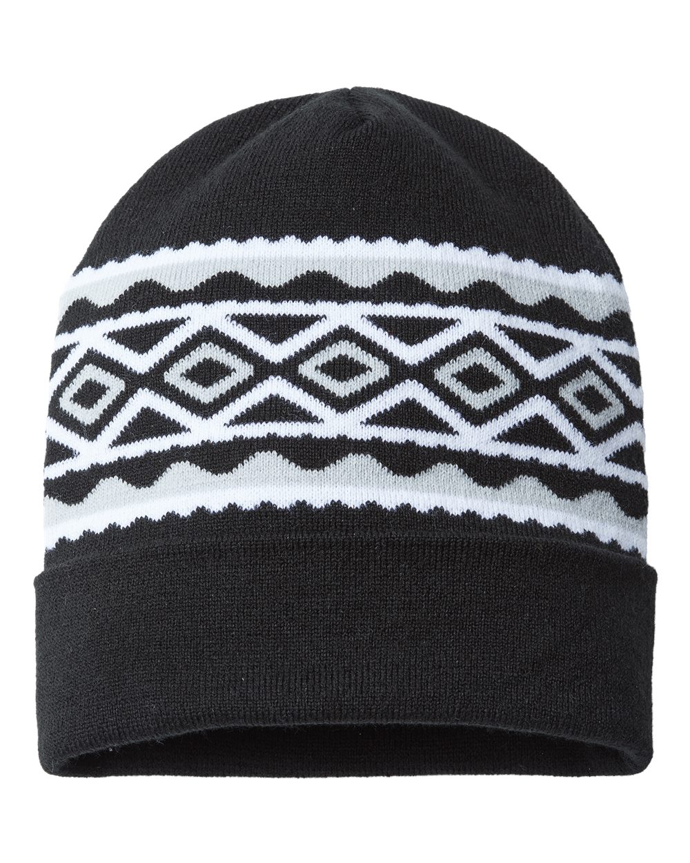 USA- Made Diamond Cuffed Beanie - RKD12 3