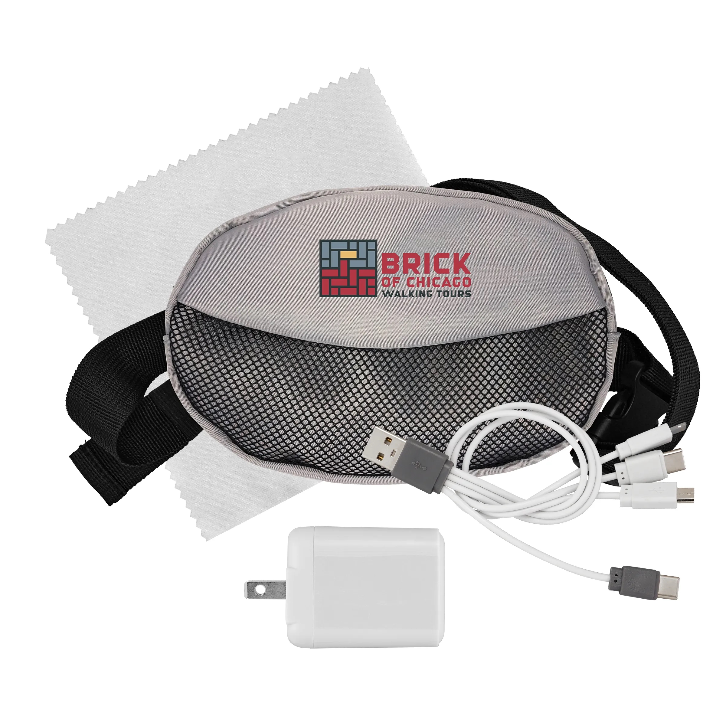 Sporty Fast Charger, Cable & Cloth Fanny Pack Set 6