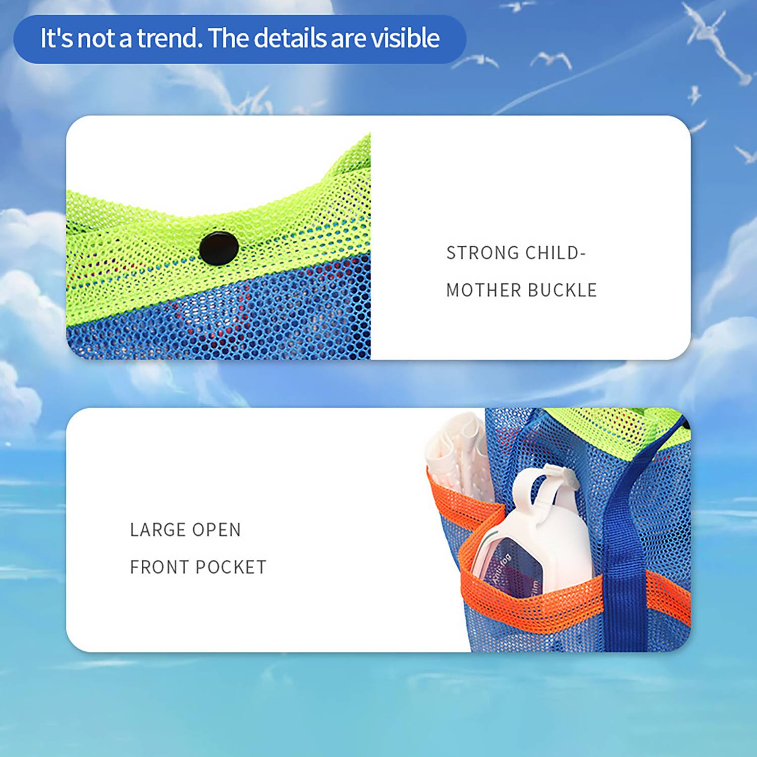 Multifunctional Large-capacity Mesh Storage Beach Bag 9