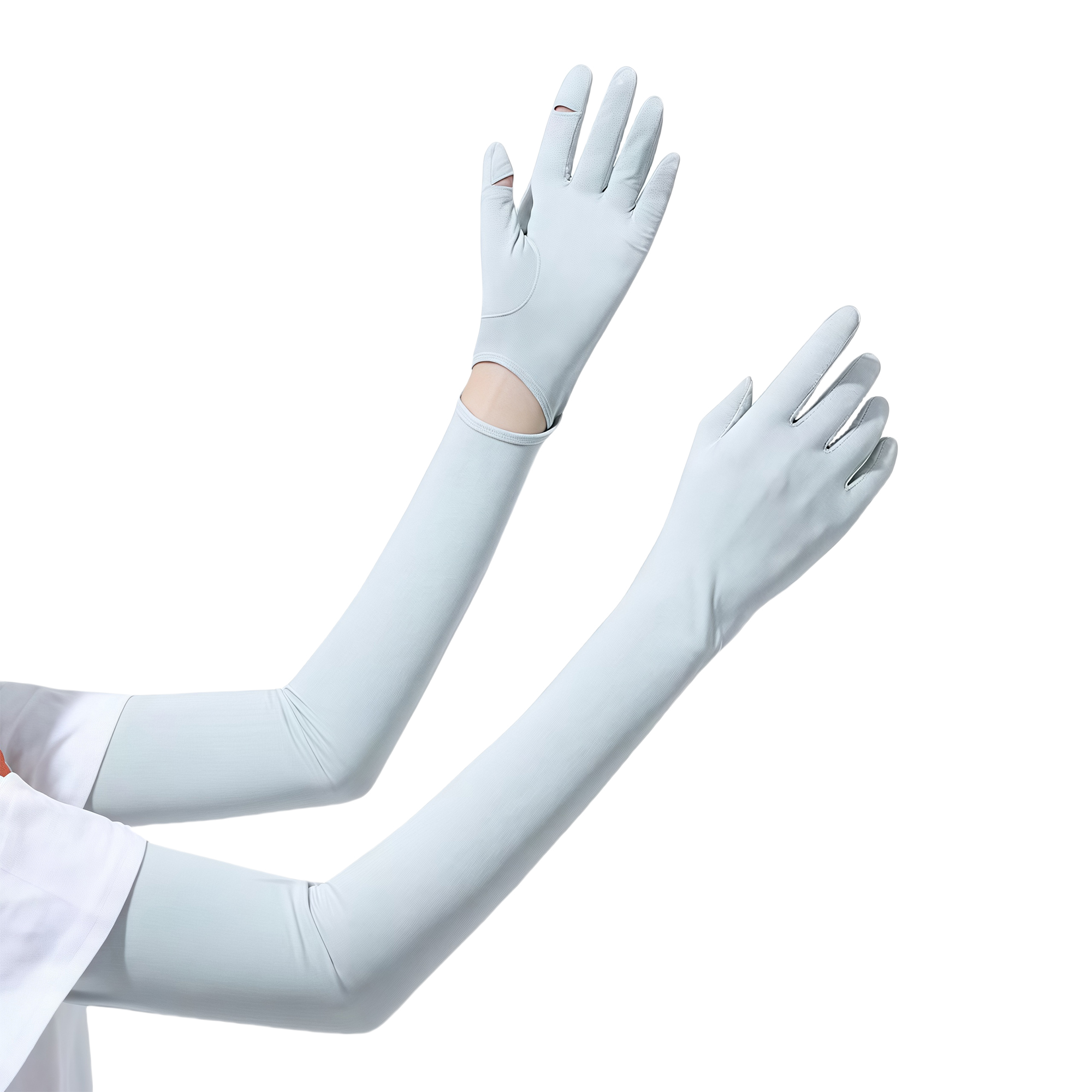 Women's Long Thin Sun Sleeves UV Protection Arm Covers Outdoor Cycling Cool Touch Screen Gloves 4