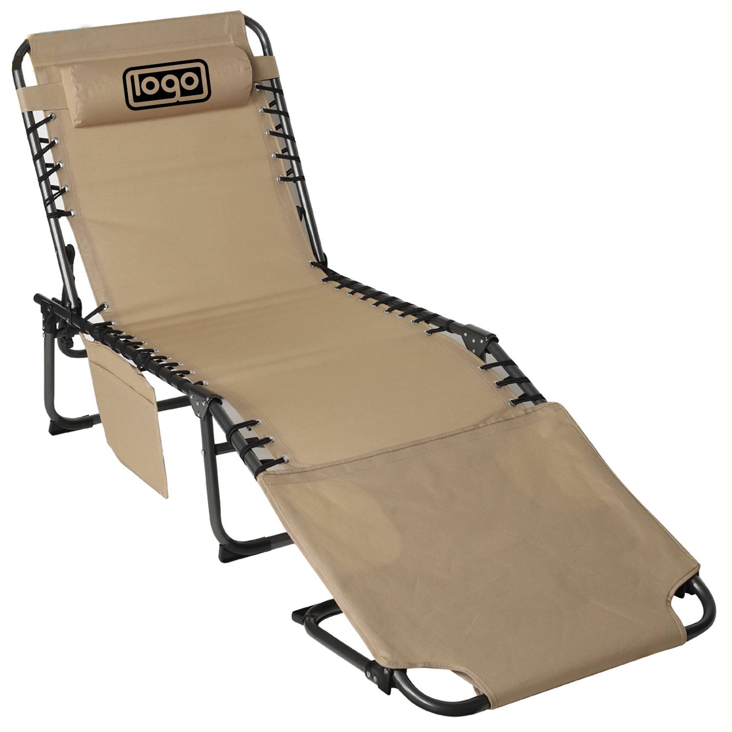 Adjustable Folding Sun Lounger w/ Face Hole and Pillow 4
