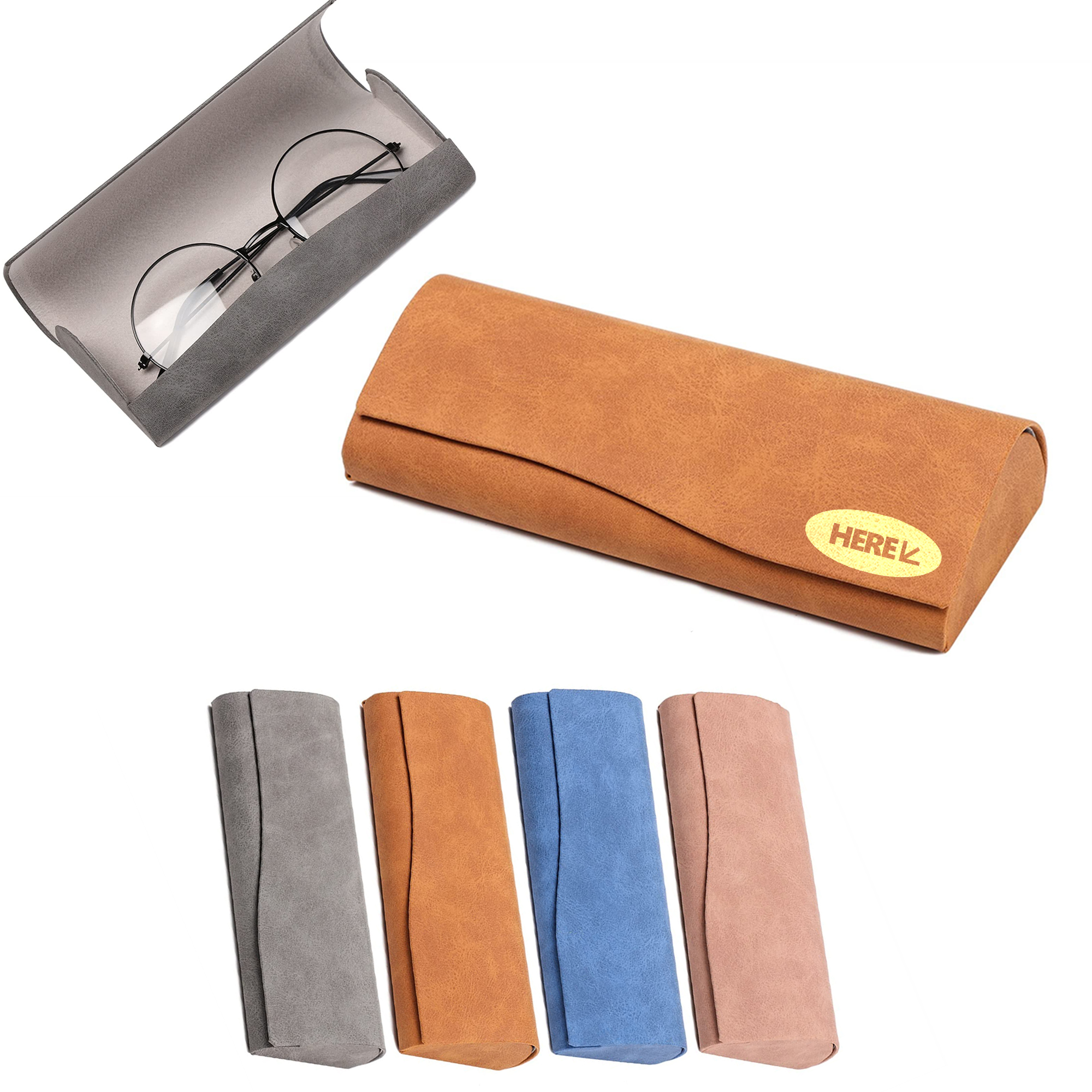 Color-Changing PU Eyeglass Case with Velvet Lining 3