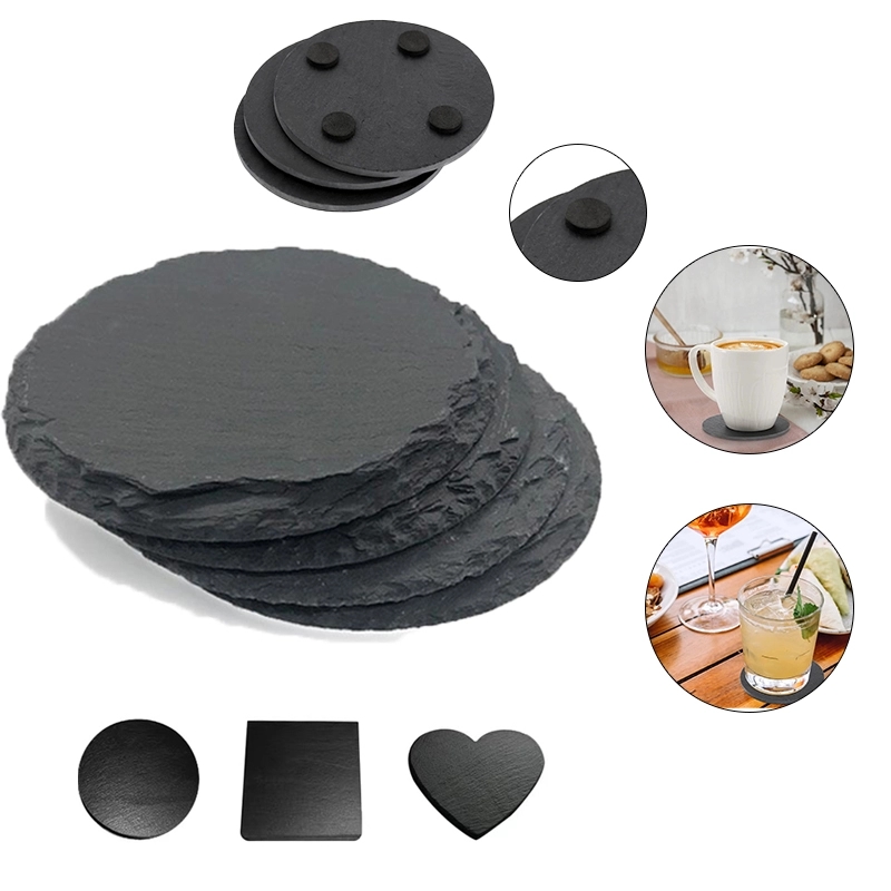 Black Slate Stone Coasters 3