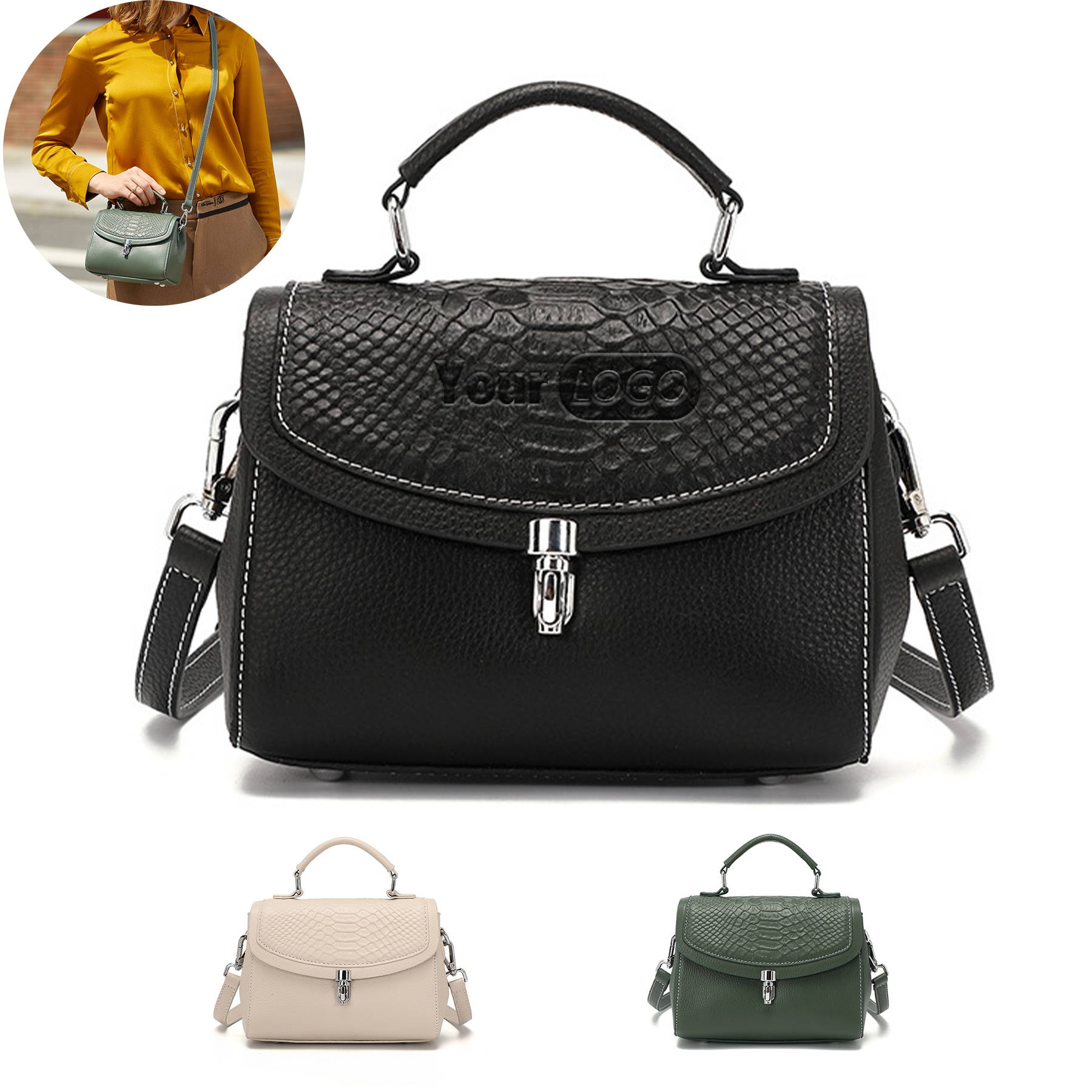 Genuine Leather Casual shoulder cross-body women's bag 2