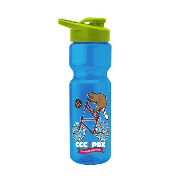 Blazer 28oz Transparent Bike Bottle w/Drink-thru Lid 1195