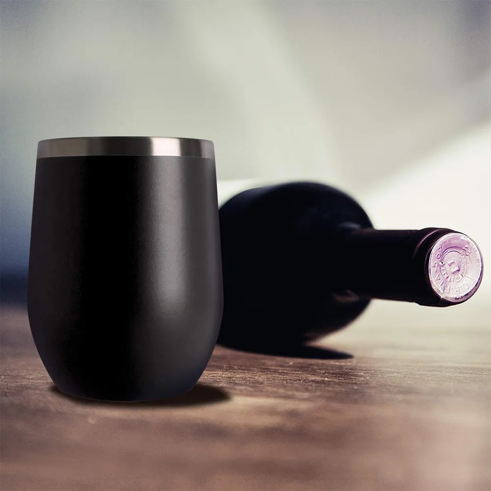 Stainless Steel Wine Tumbler with Lid Insulated Travel Mug 12