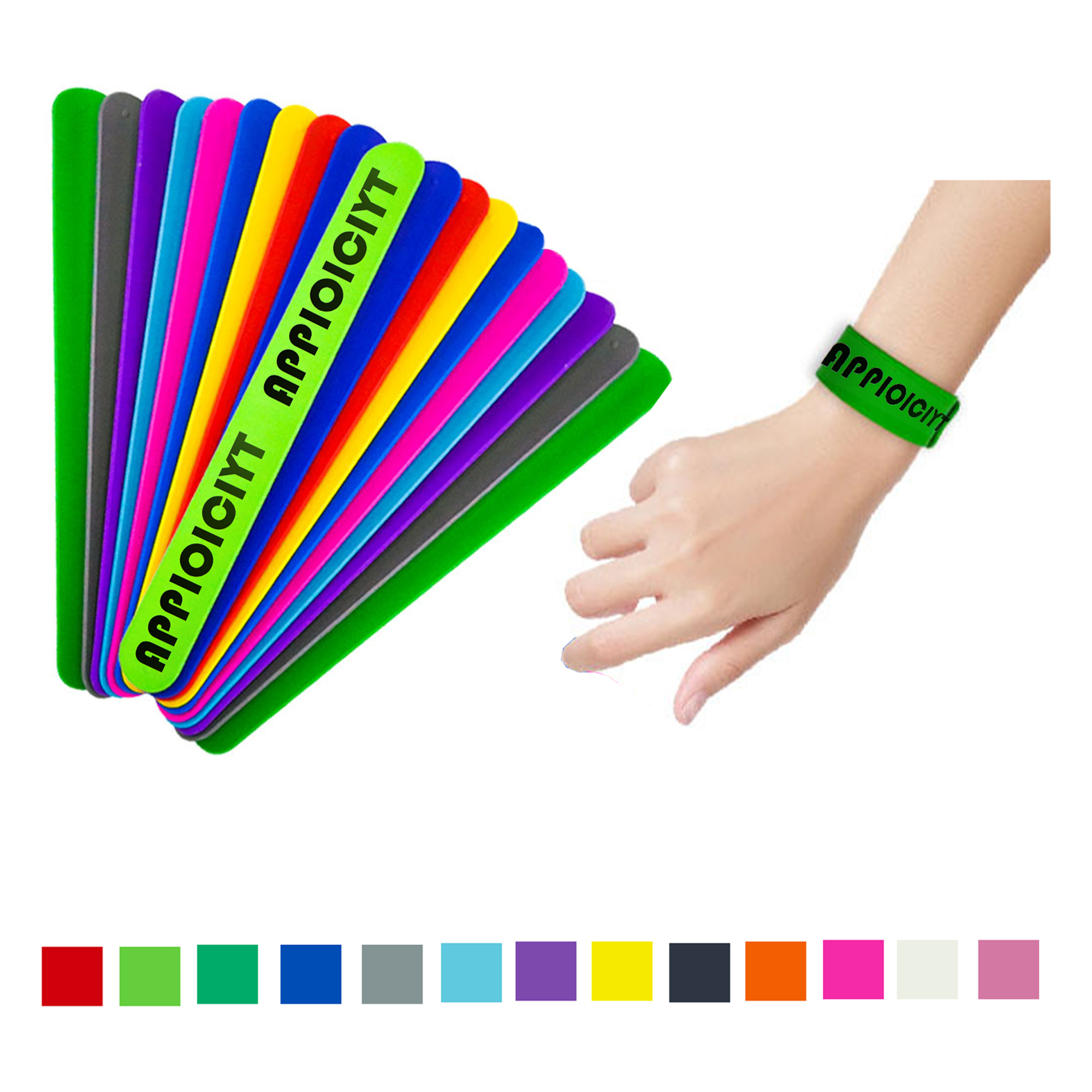MOQ 50 Silicone Slap Bracelet 1