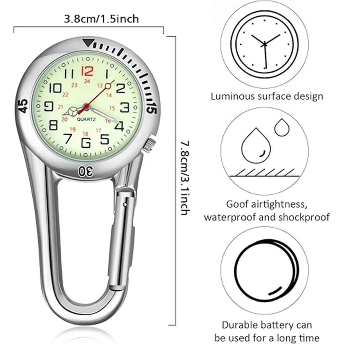 Clip On Glow Quartz Watch 4