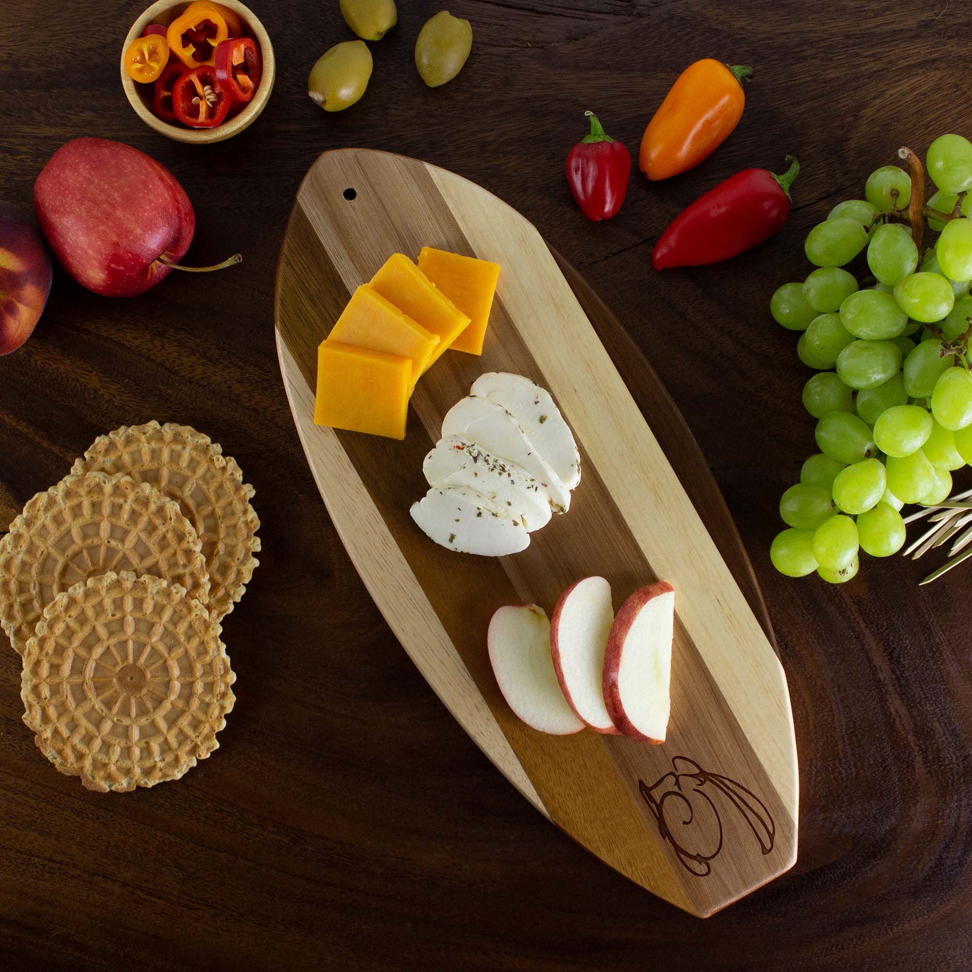 Rock & Branch® Shiplap Series Lil' Surfer Cutting & Serving Board 5