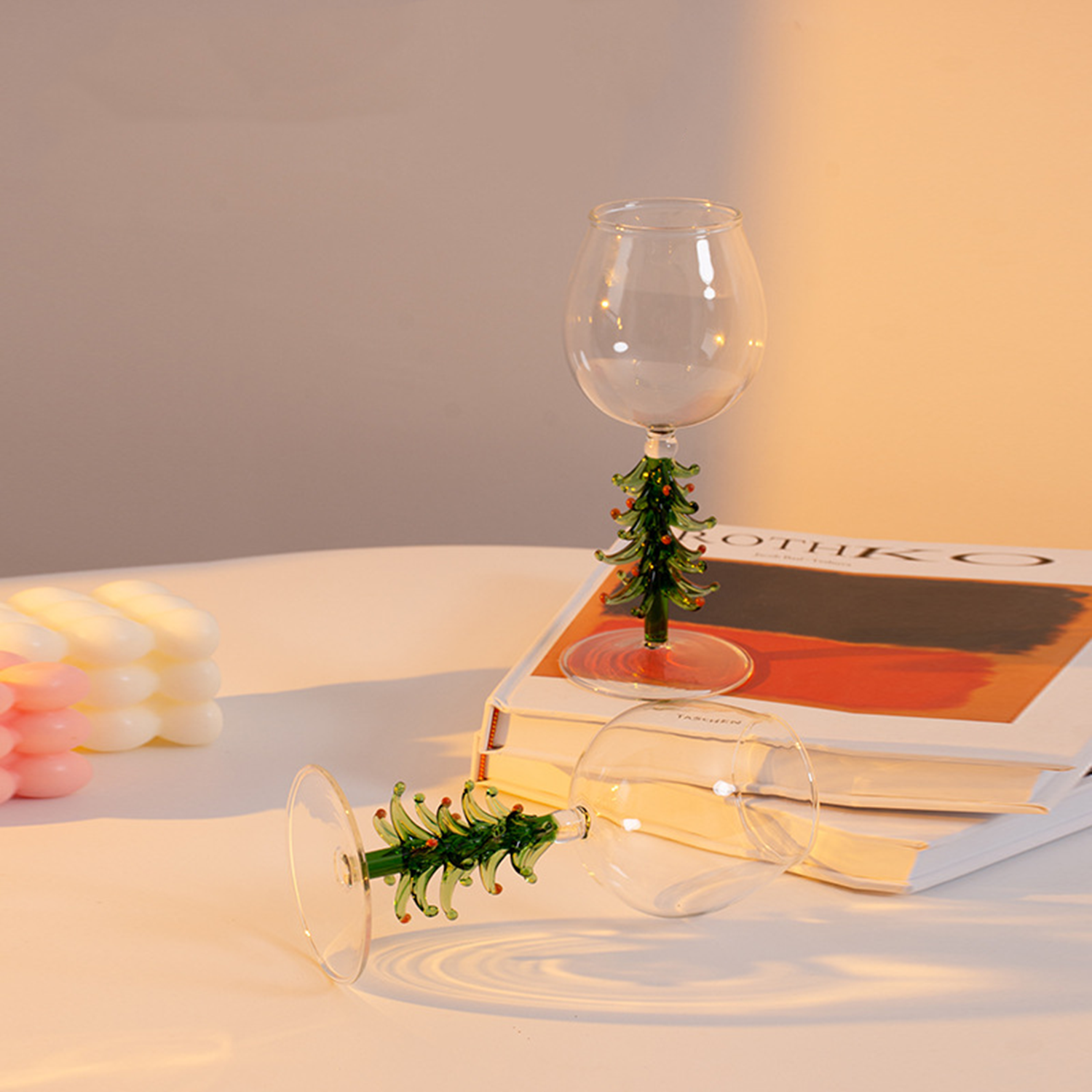 Christmas Tree Figure Inside Wine Glasses Cup 3