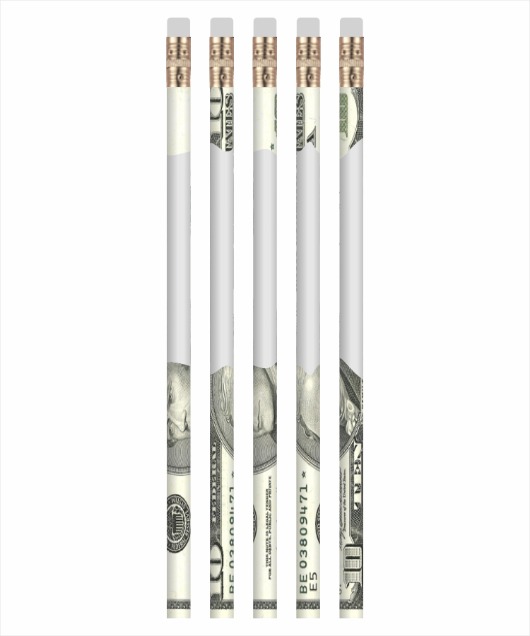 Union Printed - Money Themed Assortment Pencils with 1-Color Logo 2