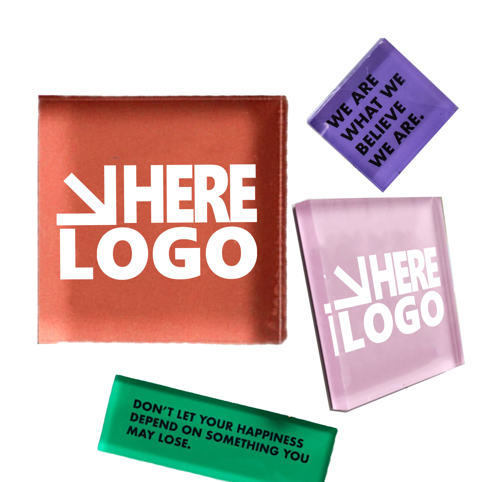 MOQ 50 Tailored Square Acrylic Magnet for Fridge 2"x 2" 1