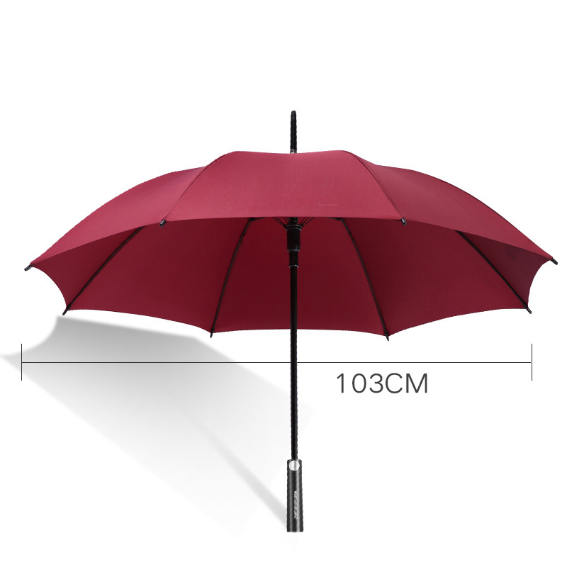 Auto Open Arc Fiber Umbrella with Straight Long Handle 46" 3