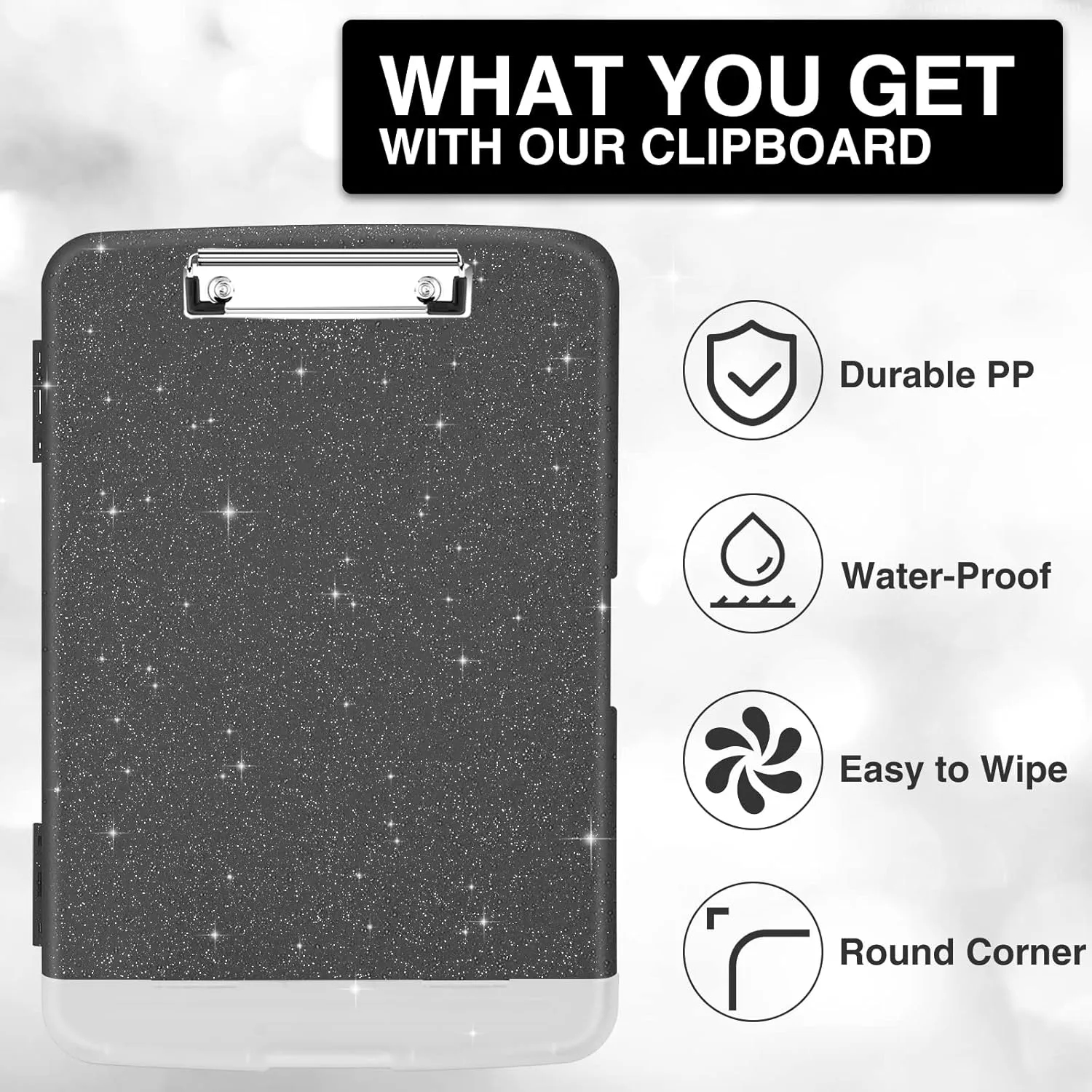 Glitter Clipboard with Storage 3