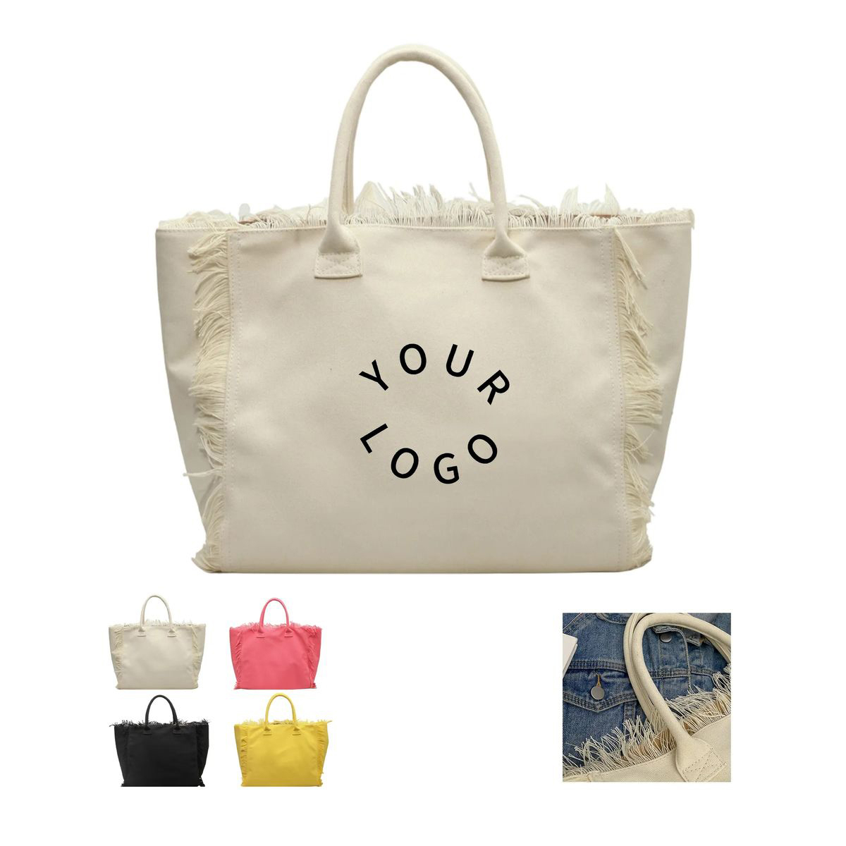20 Inch Tote with Stylish Fringe Accent 5