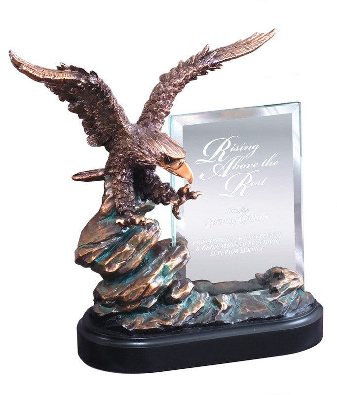 Eagle On Rock With Glass 2