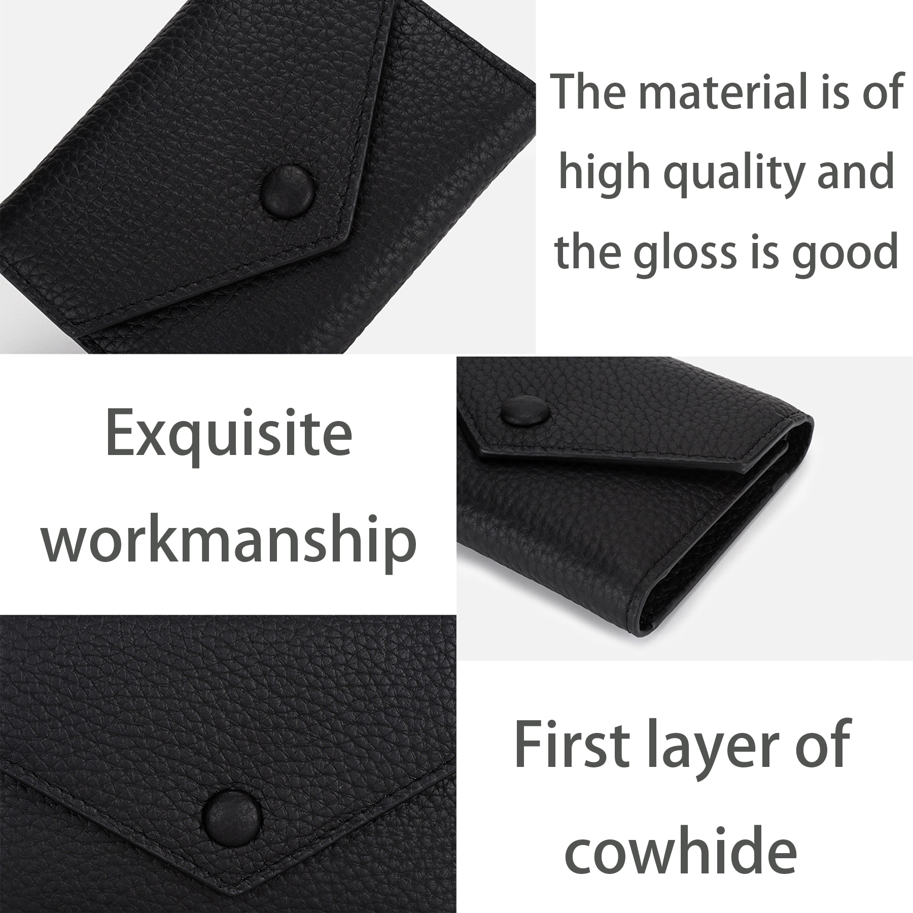 Genuine Leather Simple folding envelope coin purse 5