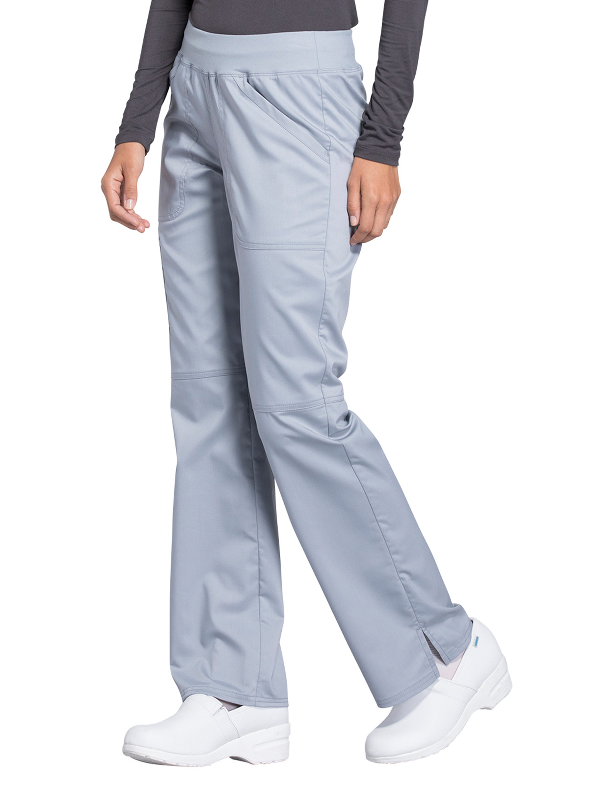 Cherokee - Workwear Revolution - Women's 4-Pocket Mid Rise Straight Leg Pull-on Pant 65