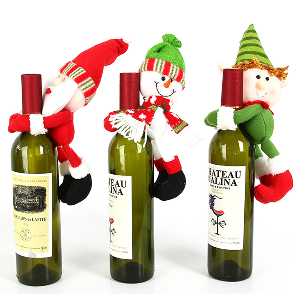 Christmas Doll Hug Creative Wine Bottle Cover 4