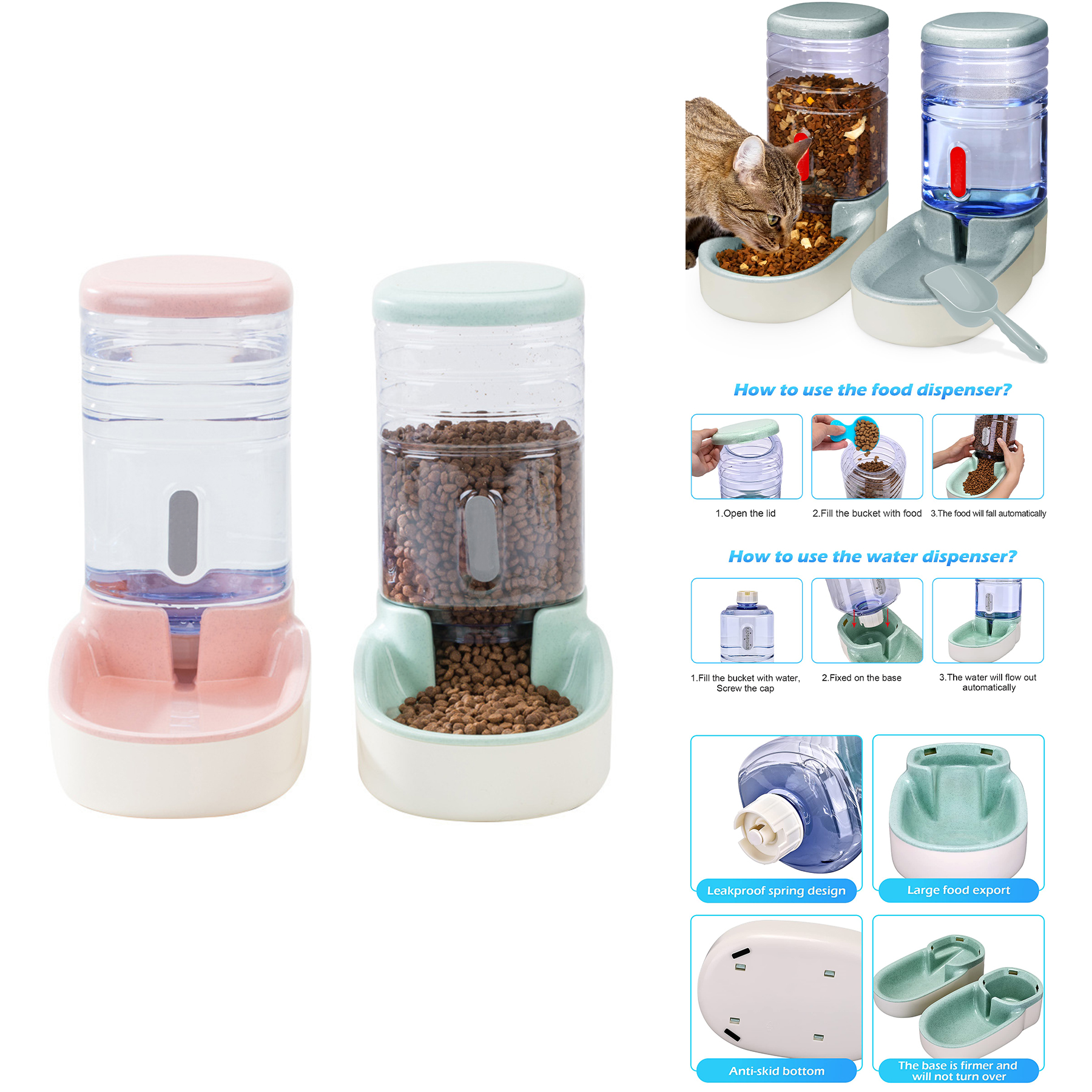 Automatic Dog Cat Feeder and Water Dispenser 2