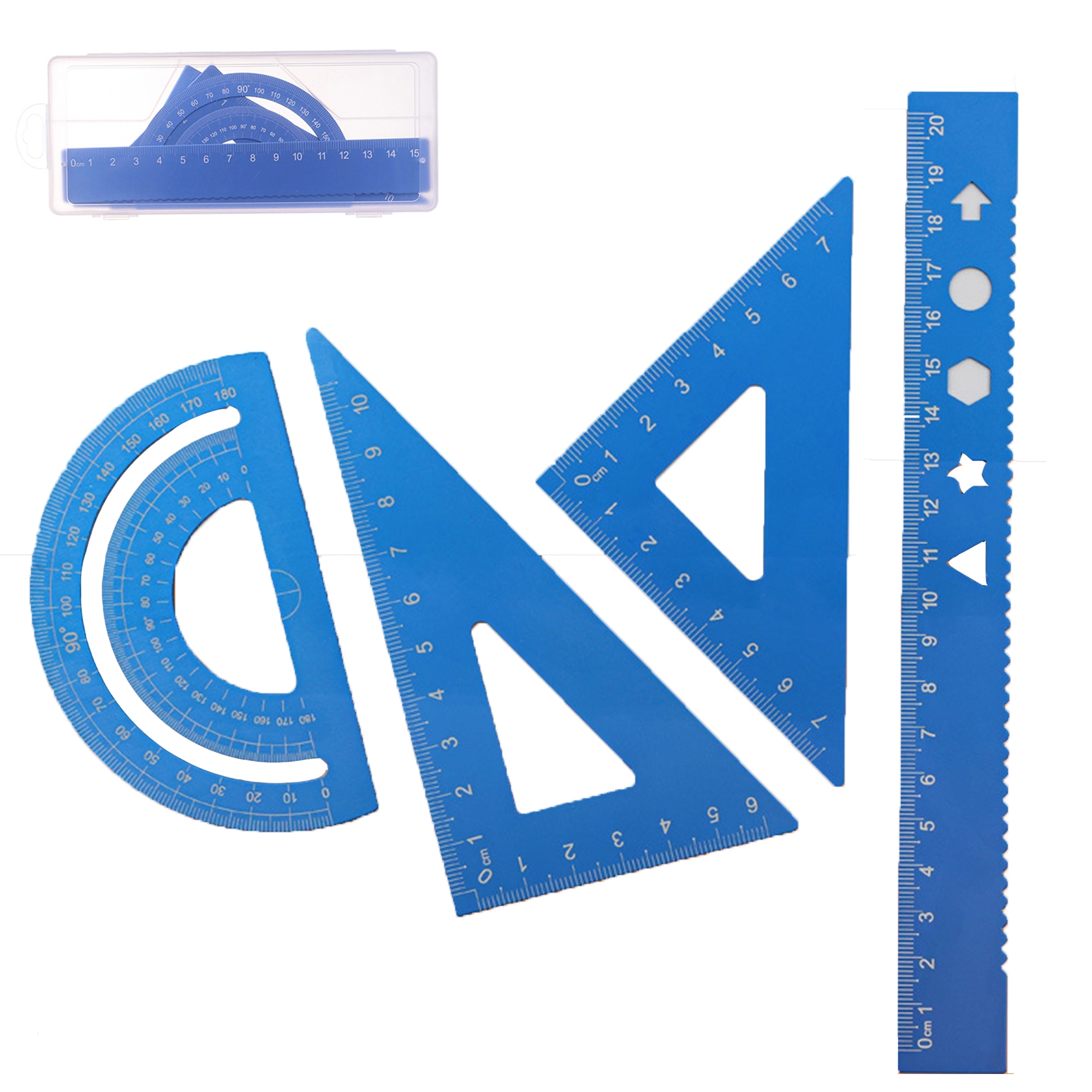 4pcs Math Geometry Ruler Set With Box 4