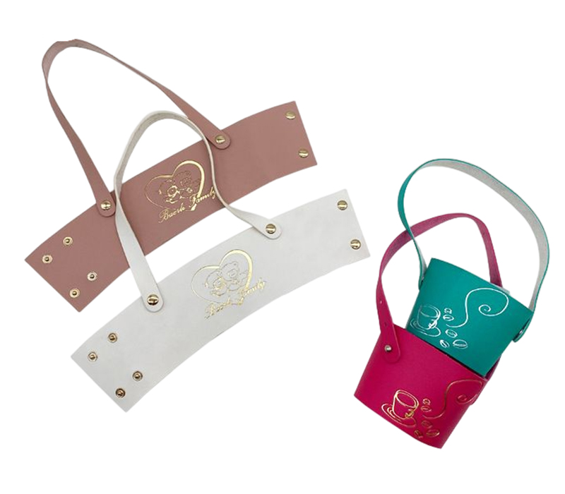 PU Leather Beverage Holder with Buttons 4