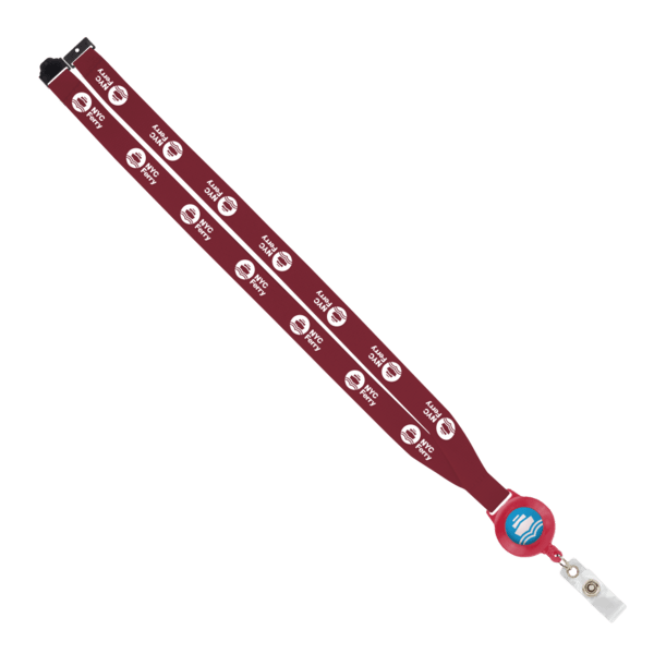 IMPORT 3/4" Polyester Lanyard with Retractable Badge Reel and IPH7 back of neck convenience release. 69