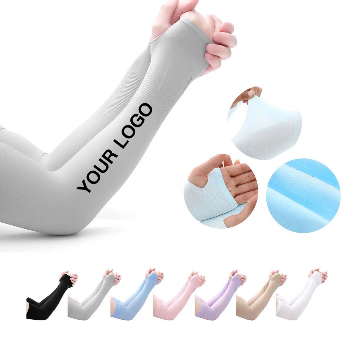 Nylon Ice Silk Arm Sleeves with Sun Protection 5