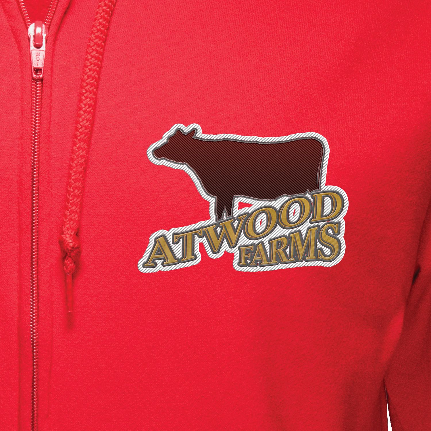 ZIPPERED HOODIE 50/50 EMBROIDERED