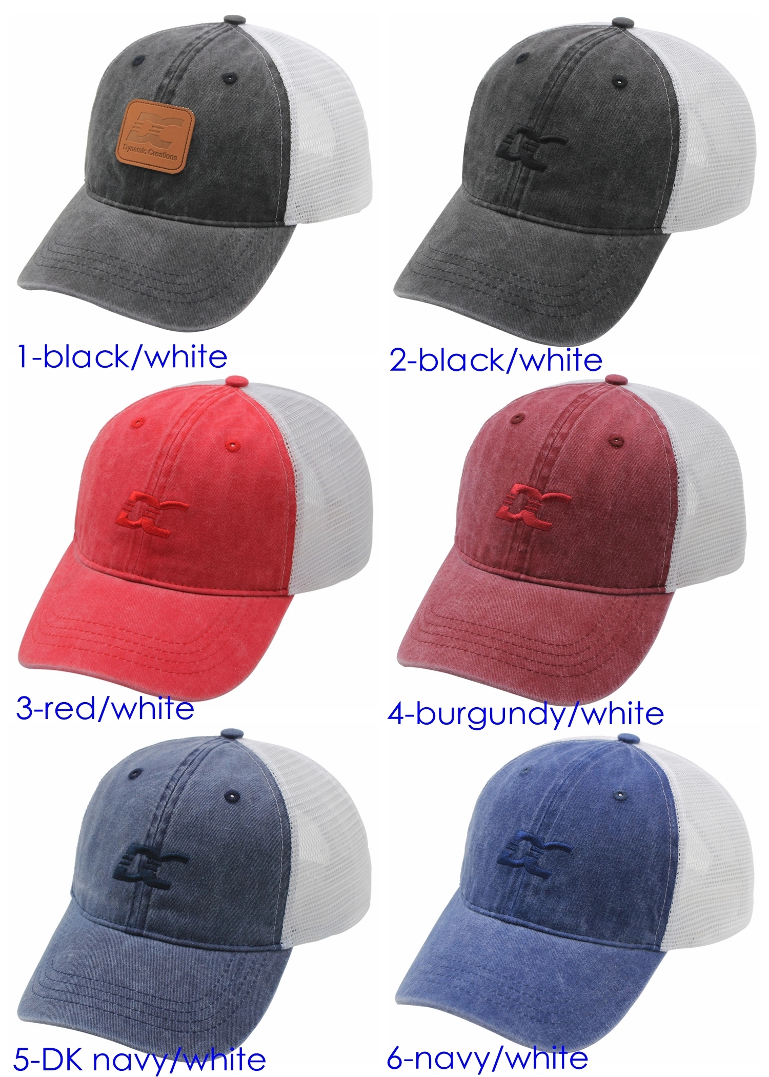 Trucker Cap 6 Panel Mesh Back SnapBack Leather Patch