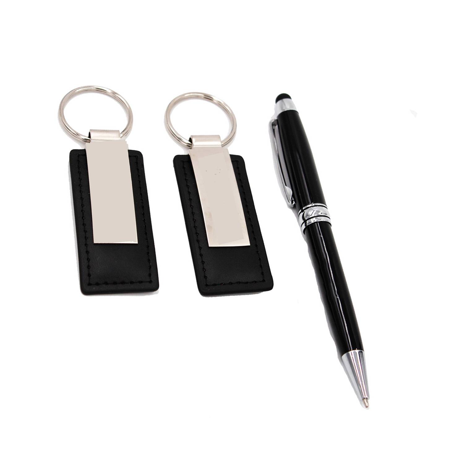 PU Leather Keychain Aluminum Pen Business Gift Set 4
