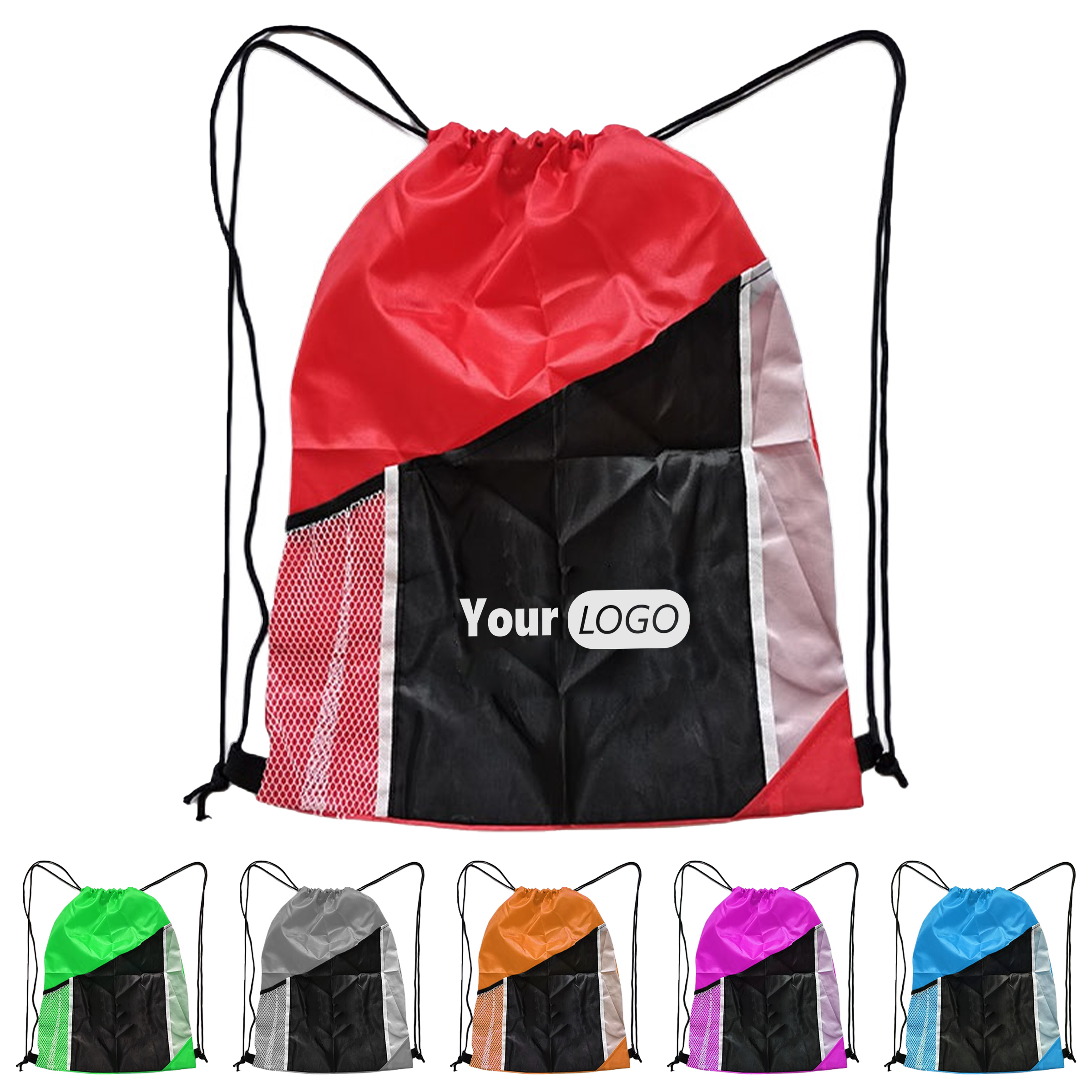 Polyester Durable Drawstring Sports Bag With Extra Storage Options 1