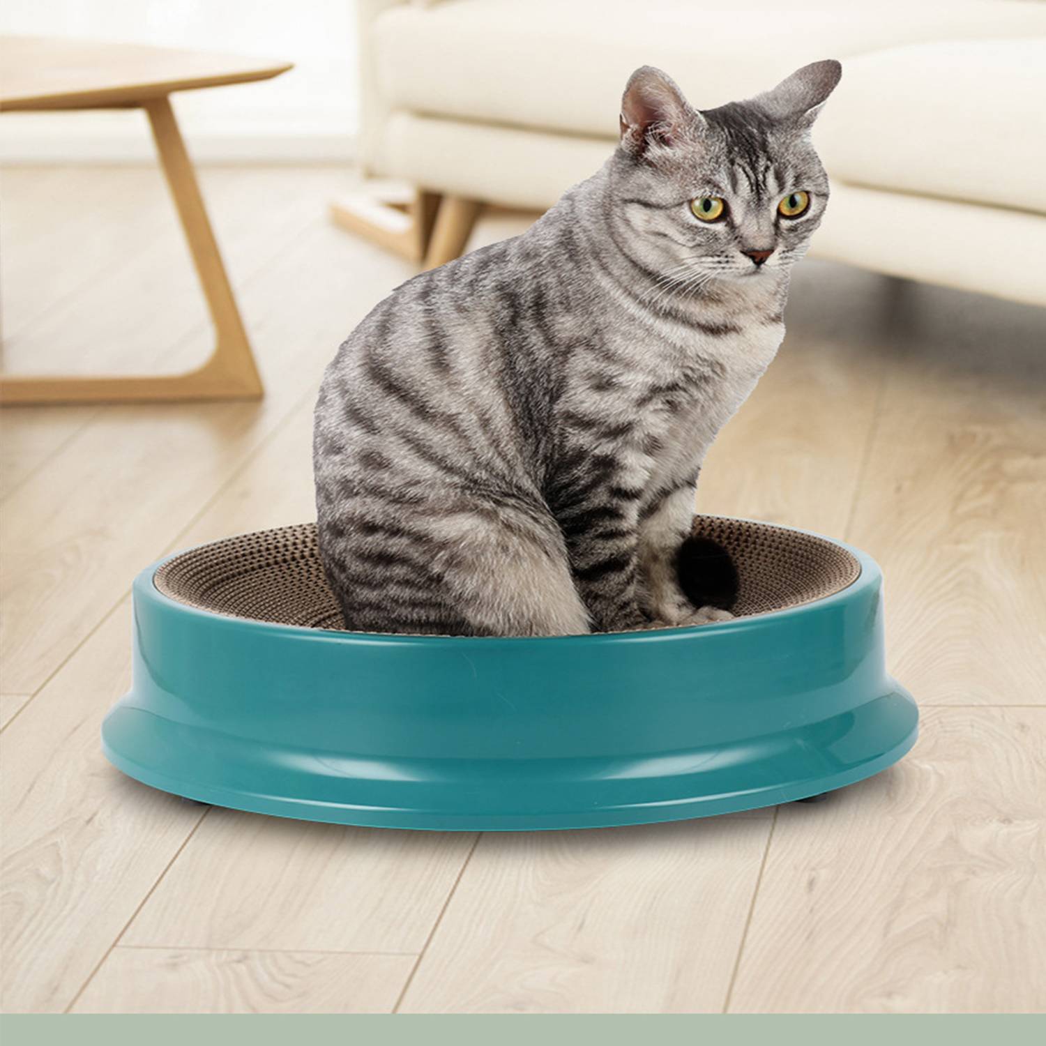 Round Cat Scraper Litter 2