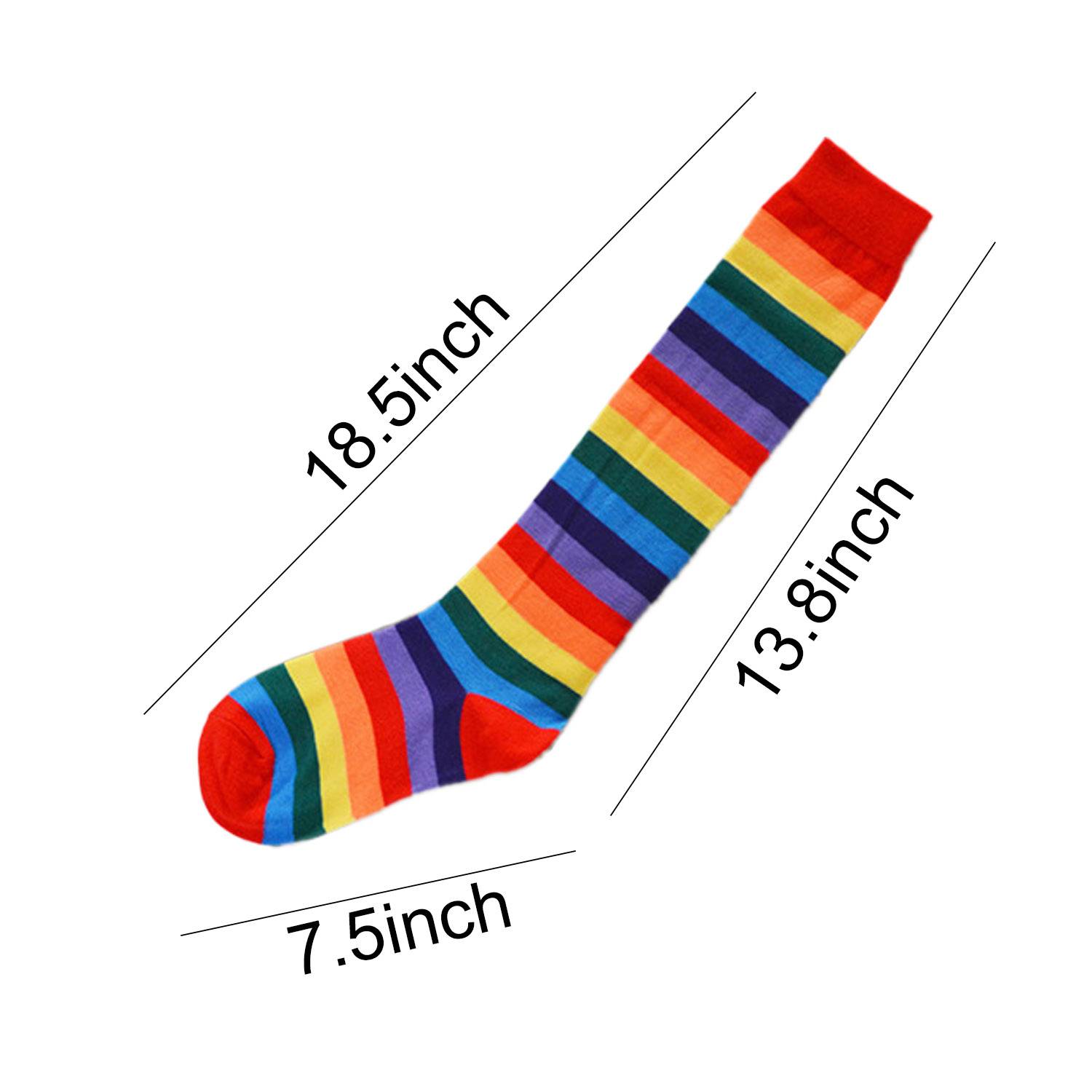 Rainbow Striped Knee High Tube Socks 4