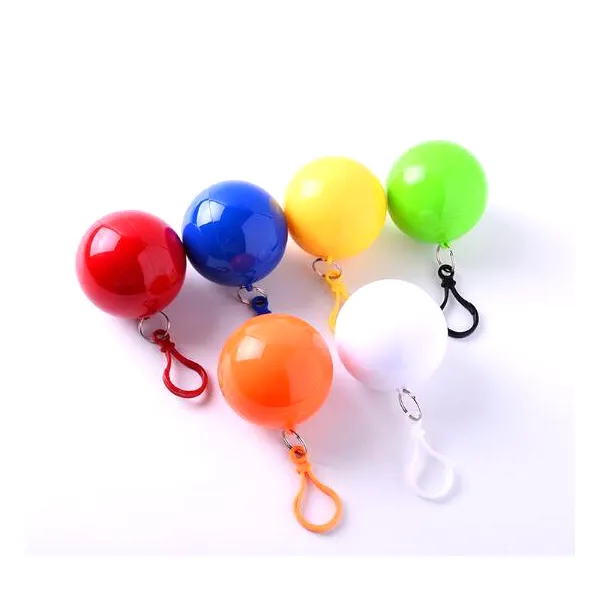 Disposable Rain Poncho Ball Key Chain 7