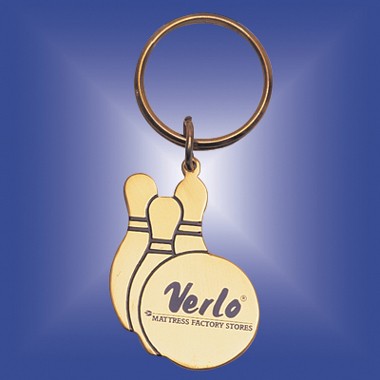 BRASS BOWLING PIN KEYRING 2