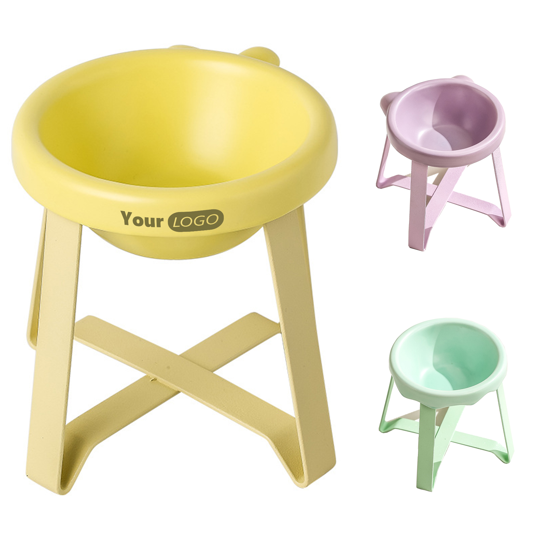 Ceramic High Foot Anti Knock Pet Bowl 2