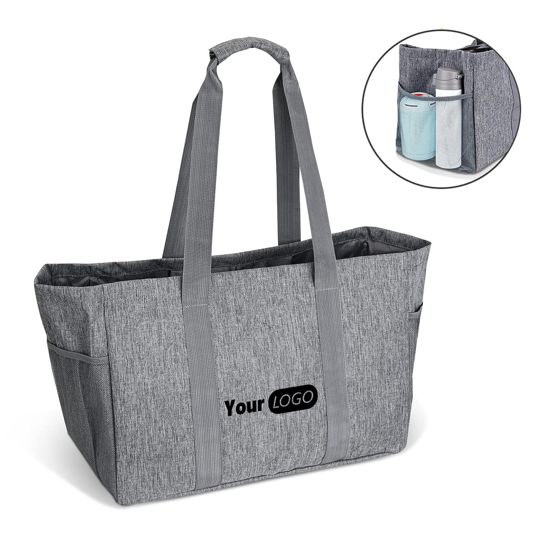 Oxford Foldable Reusable Storage Tote Bag, custom tote bag with logo imprint 2
