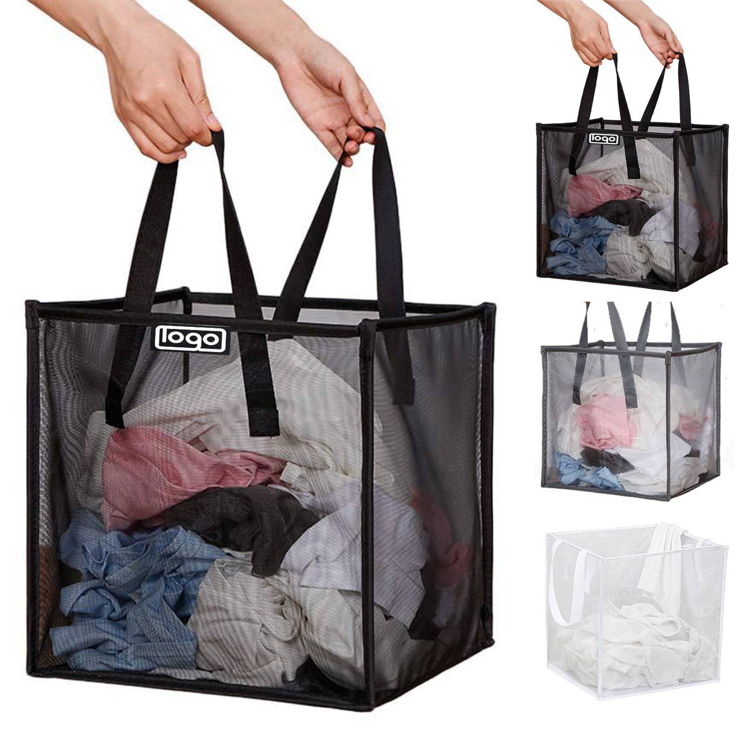 Home Foldable Laundry Basket - Airy Mesh Storage Bag 2