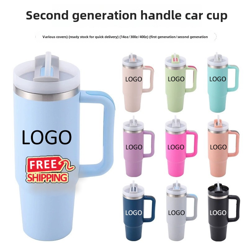 40 oz Vacuum Insulated Tumbler with Handle and Straw 3