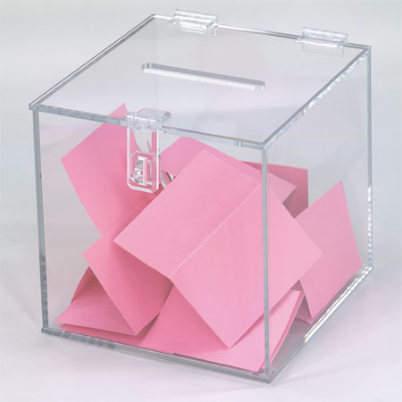 Suggestion/Registration Box 7 75"w x 7 75"h x 7 75"d