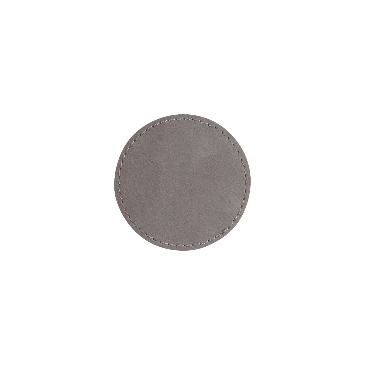 2" Gray Leatherette Round Patch with Adhesive 2