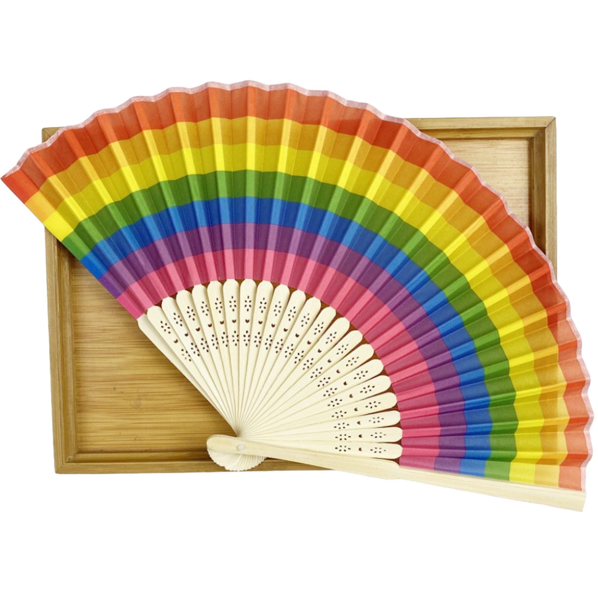 8.3 " Colorful Foldable Bamboo Paper Fan 4
