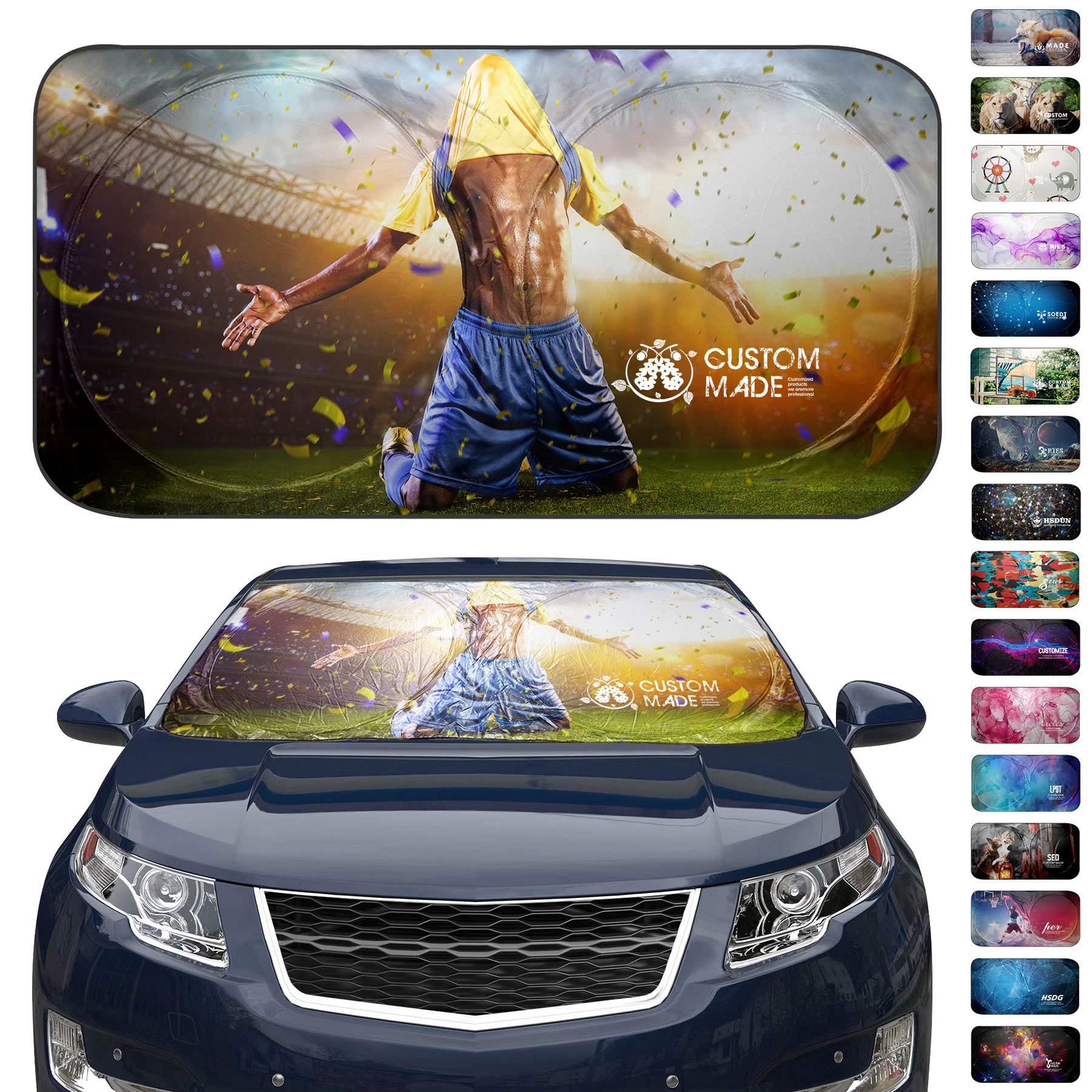 Silver-Coated Front Window Car Sunshade Windshield Shade (59'' x 27.5'') 14