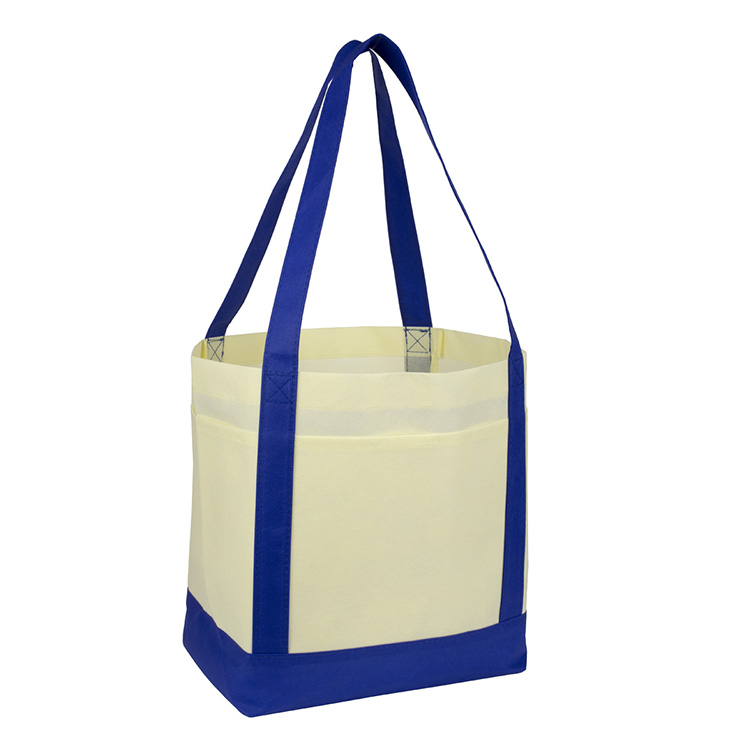 18"W x 12"H x 7" Gusset - "THE CRUISER" Faux Canvas 3-Pocket Value Tote 12