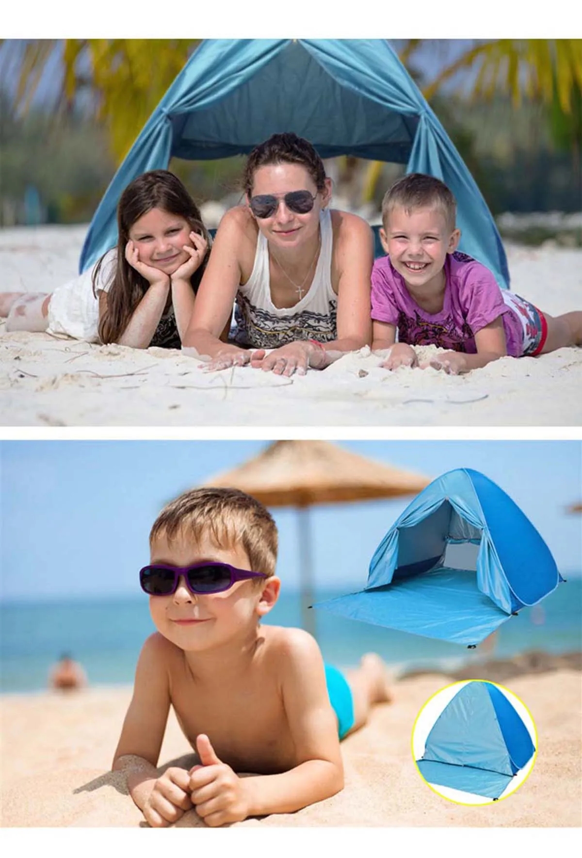 Sun Protection Foldable Waterproof Pop Up Beach Tent 4