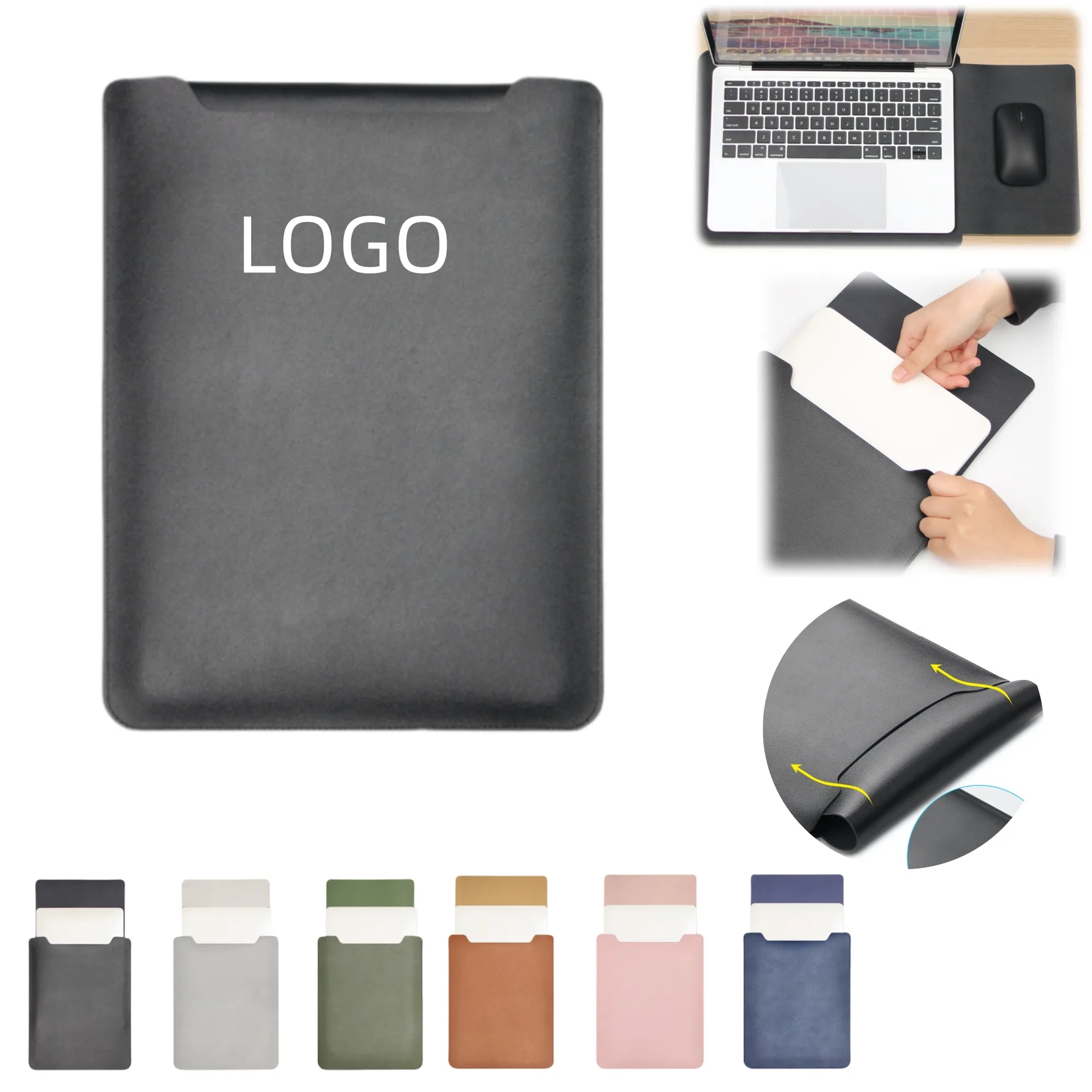 13 14 Inch PU Leather Laptop Case Cover Protective Sleeve 3