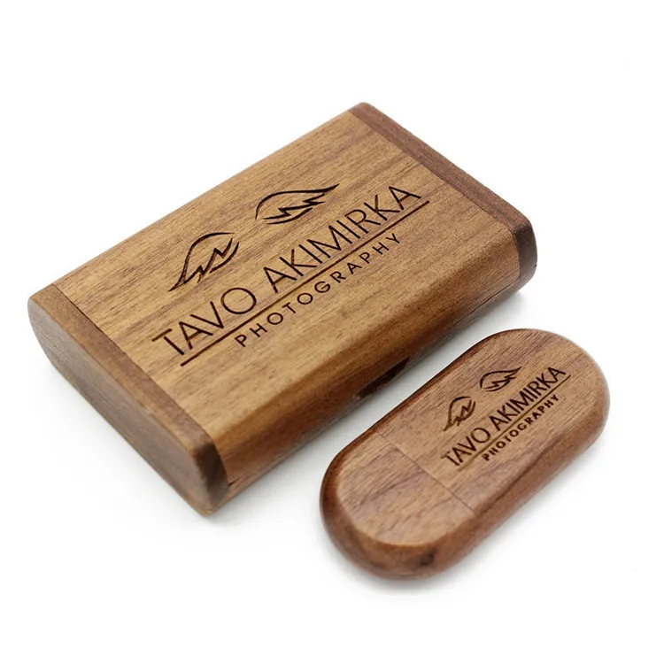 Oval Wood USB with Flip Top Box 3